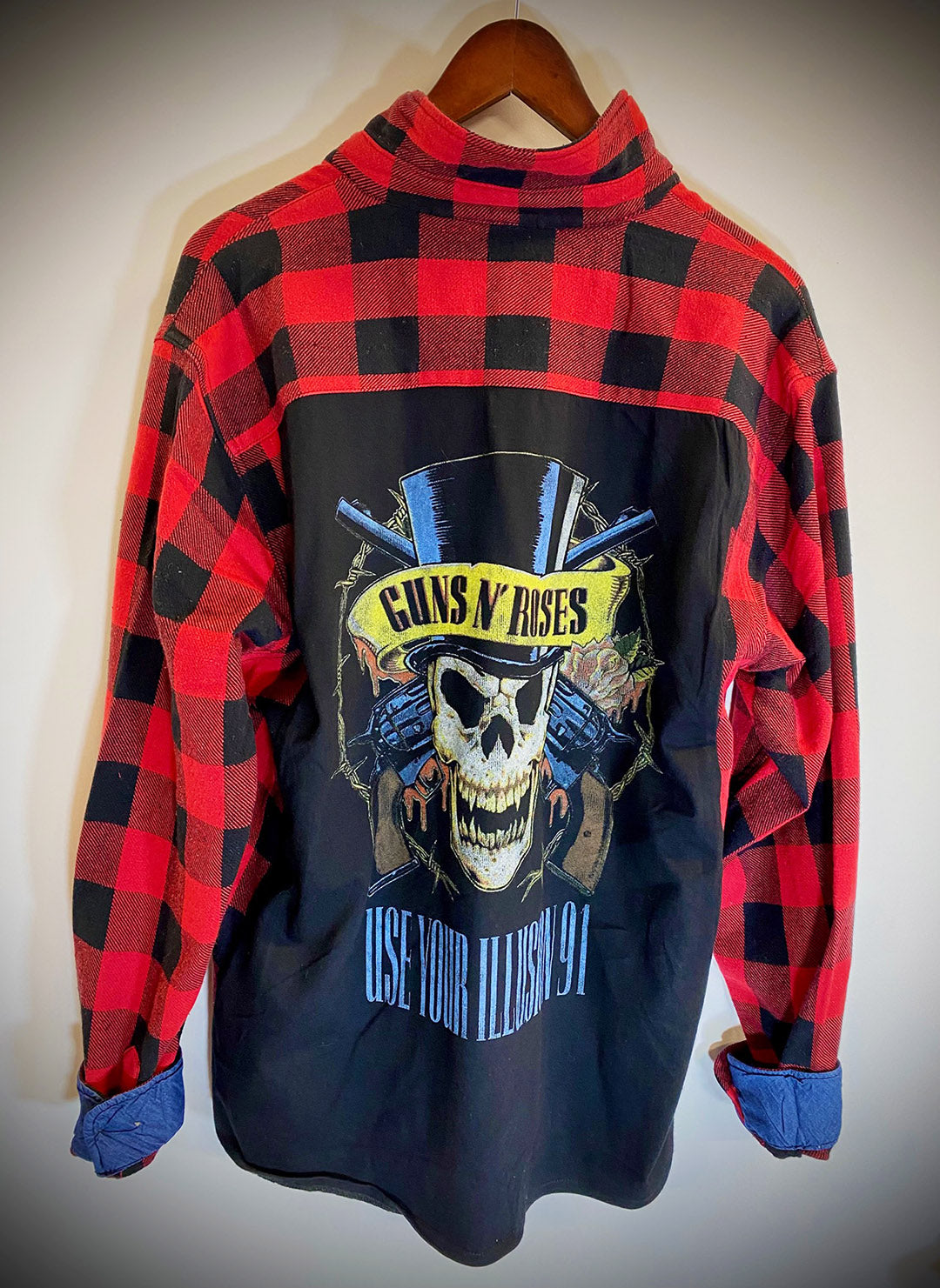 Guns n Roses '91 Use Your Illusion Vintage Rock Flannel Shirt