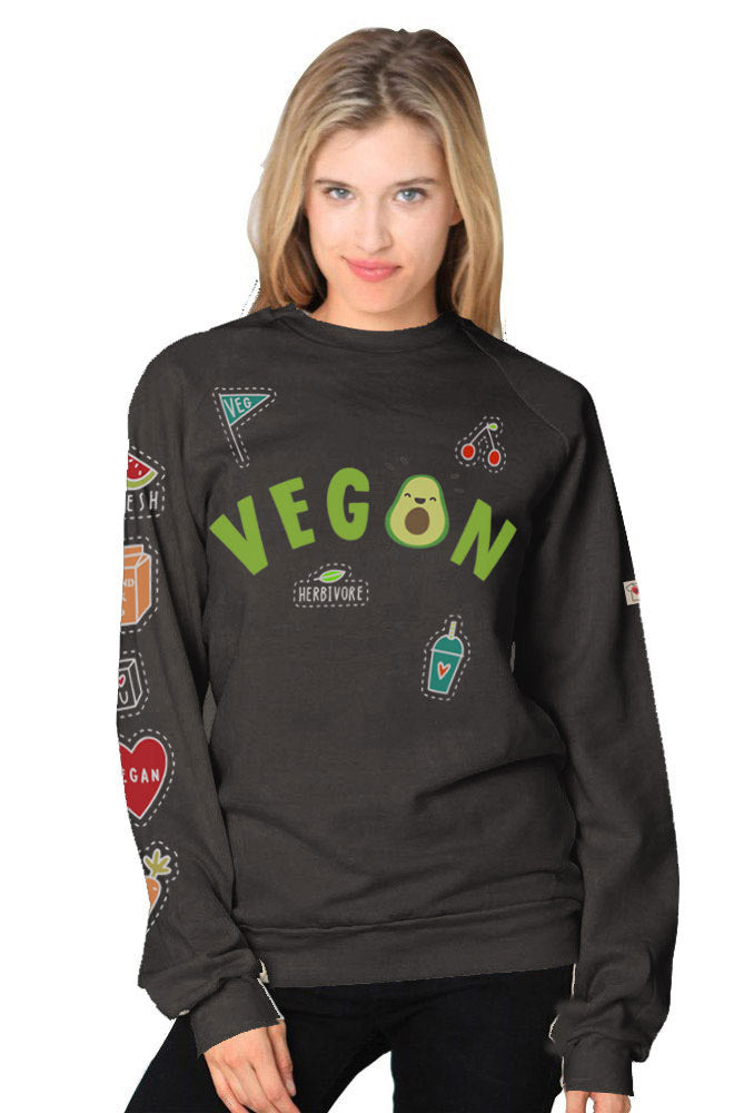 Vegan Patchwork Unisex Raglan Sweatshirt